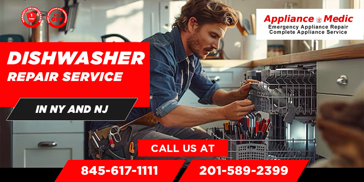 Dishwasher repair services in New York and New Jersey by Appliance Medic